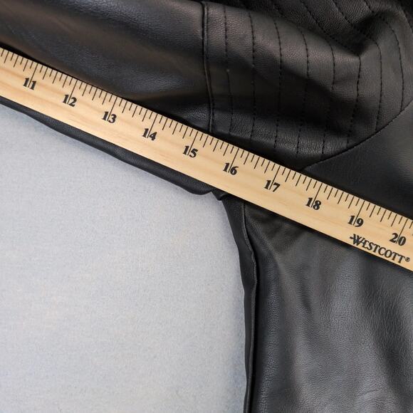 Miss London Black Label Faux Leather Jacket Women's Plus 2X Copper Zippers Biker - Picture 6 of 10